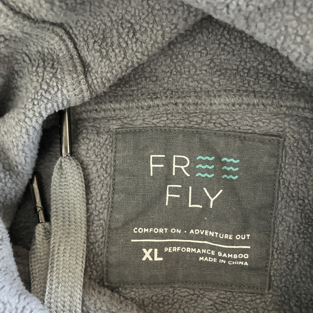 Free Fly Bamboo Polar Fleece Womens Hoodie Pullover Thumbholes Grey Size XL - Picture 5 of 7